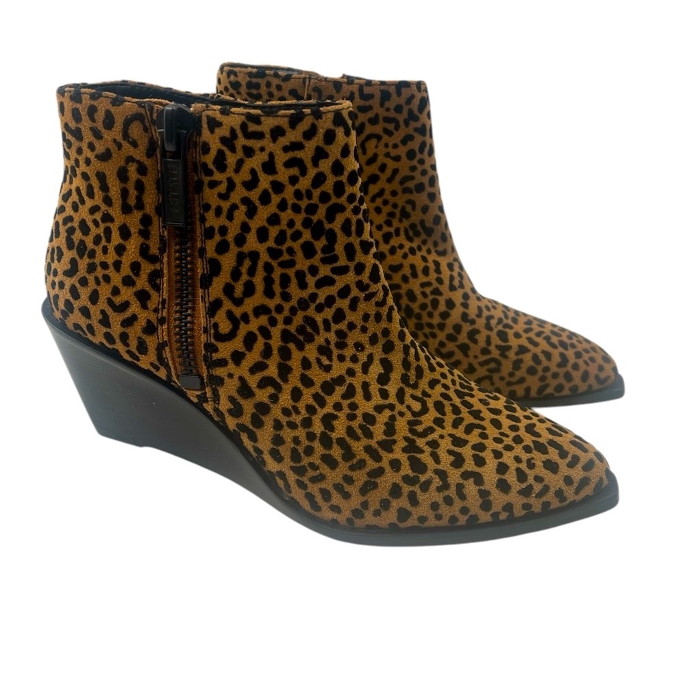 1. State Kipp Leopard Print Wedge Ankle Boots